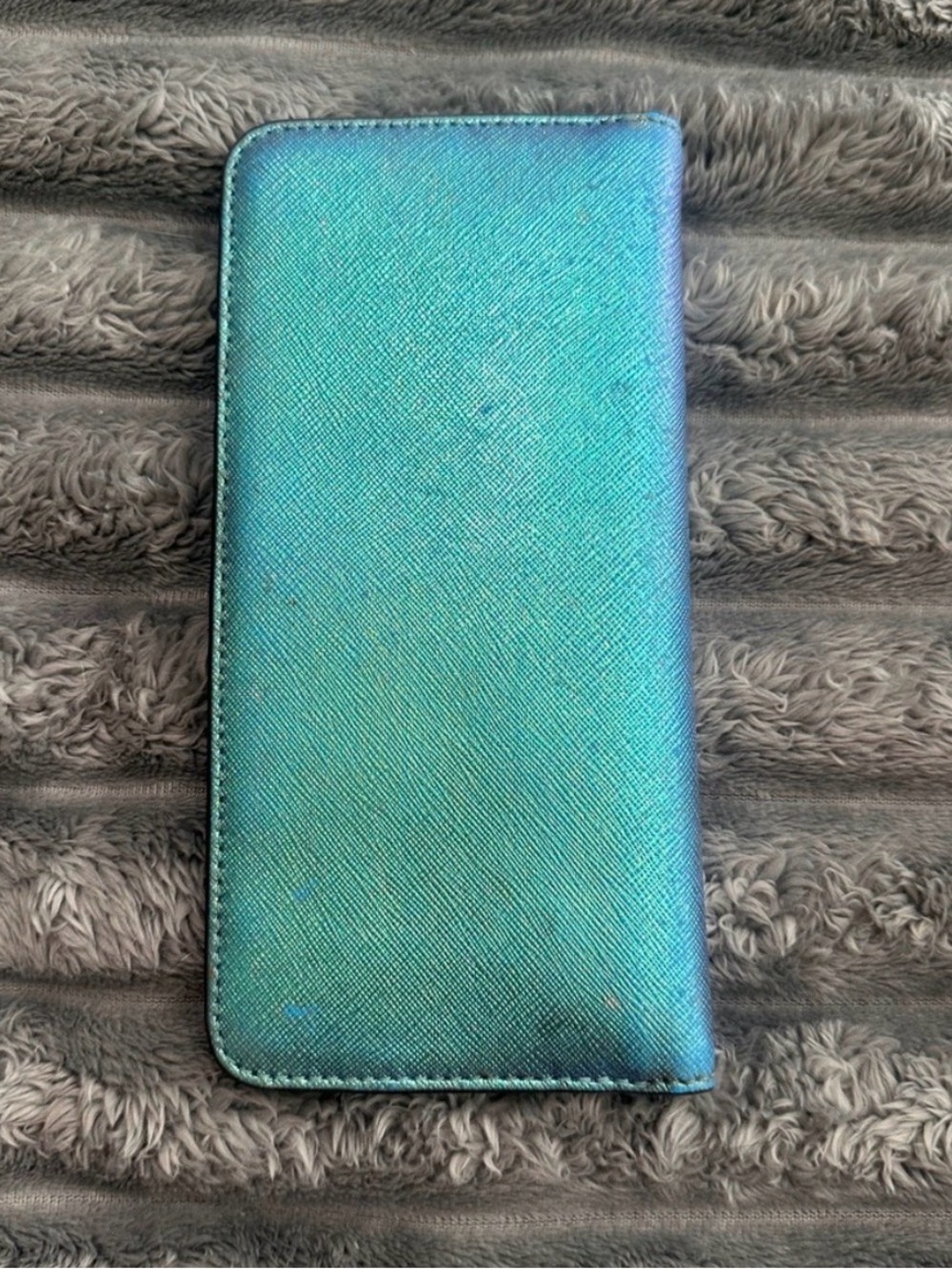Henri Bendel Iridescent Teal Zip-Around Wallet - Picture 3 of 3